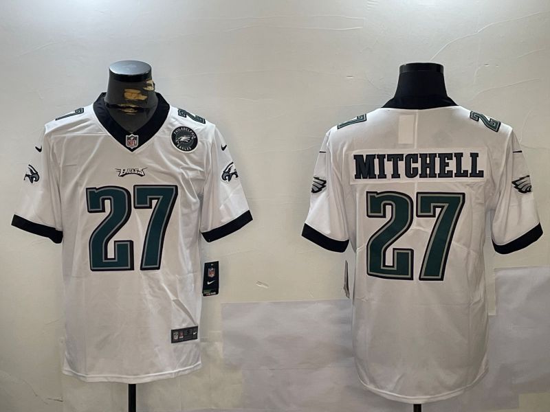 Men Philadelphia Eagles #27 Mitchell White 2024 Nike Vapor Limited NFL Jersey style 1->women mlb jersey->Women Jersey
